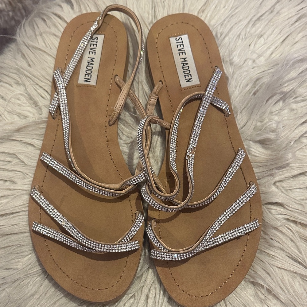 Steve Madden Brown Sandals with Silver Straps